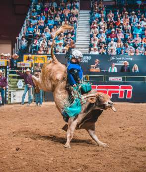 Bull riding at CNFR in 2025
