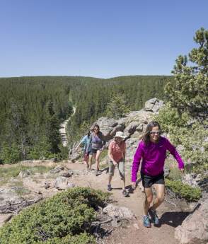Group of Friends Trail Hiking in Casper, WY