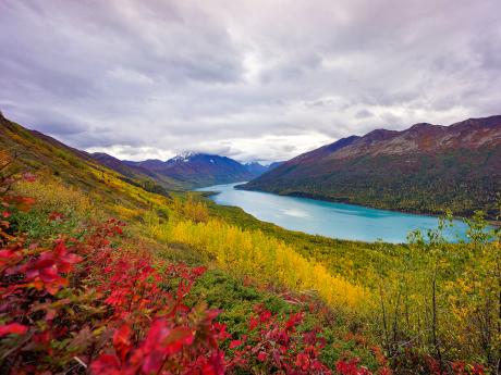 Eklutna Lake overlook in fall