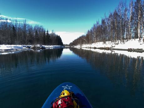 Kayking in Winter Alaska