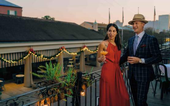 Holiday Cocktails on a French Quarter Balcony