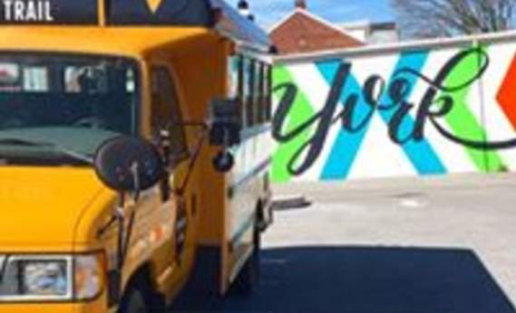 Brewery Tours bus at York Mural