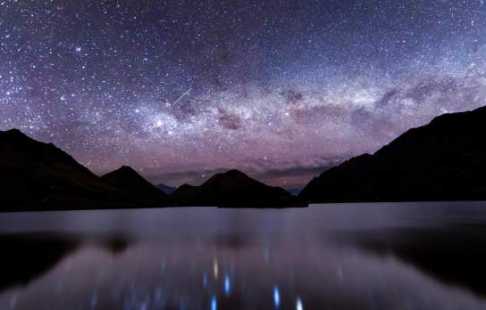 Milky Way reflecting onto lake