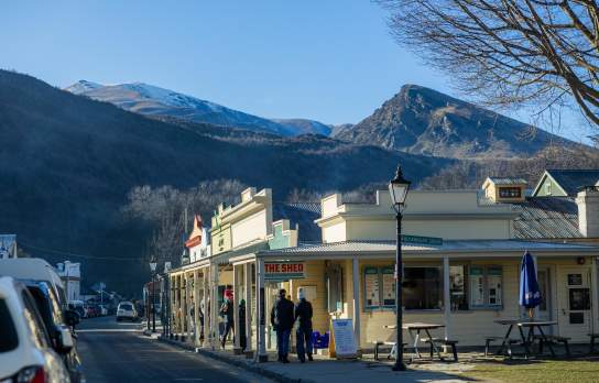 Buckingham Street, Arrowtown on a bluebird winters day