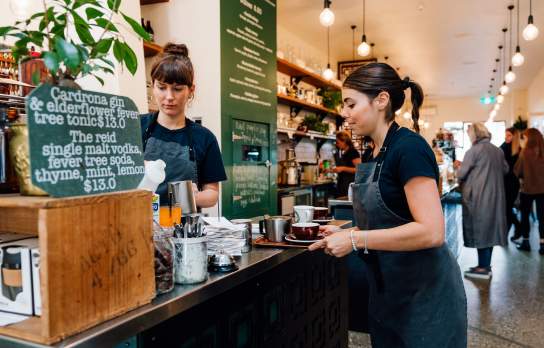 Baristas at Vudu Kitchen, Queenstown