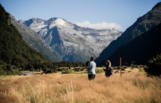 The Siberia Experience looking out over the valley in Mount Aspiring National Park