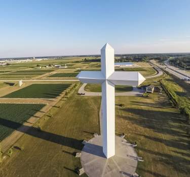 Drone Shot of the Cross at the Crossroads