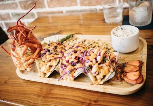 Pearl lobster tacos