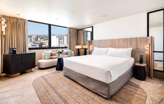 Refurbished room at Pan Pacific Perth