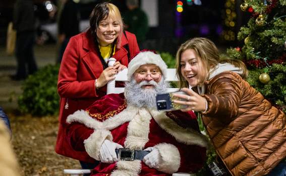 Girls Selfie with Santa