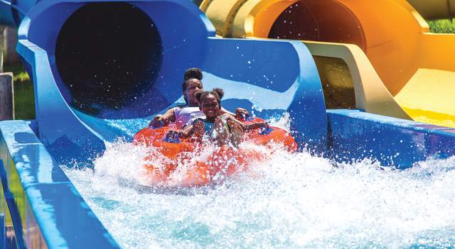tube slide at Magic Waters in Rockford, IL