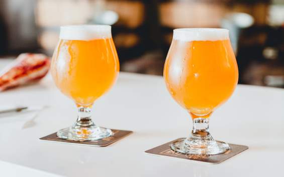 Beer Glasses on Table