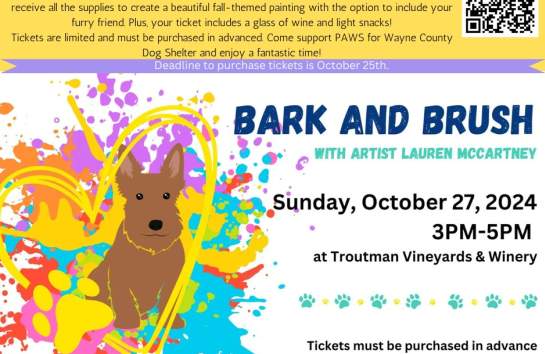 Bark and Brush with Lauren McCartney (All proceeds to benefit Wayne Co. Dog Shelter)