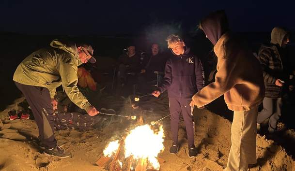 Family Beach Bonfire
