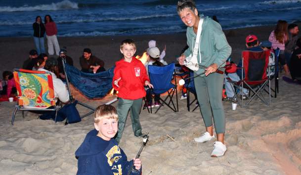 Family Beach Bonfire