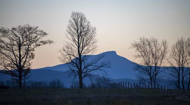 The sun rises near Camels Hump, Vermont
