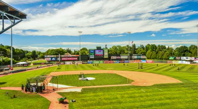 Centennial baseball field in the summer