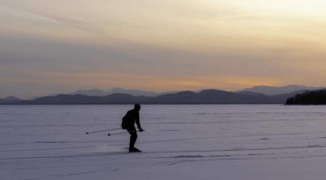 Cross Country Skaing on Lake Champlain