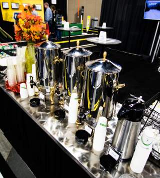 Refreshment set up at Mountain America Expo Center