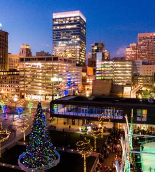 Gallivan Plaza Lights in Winter
