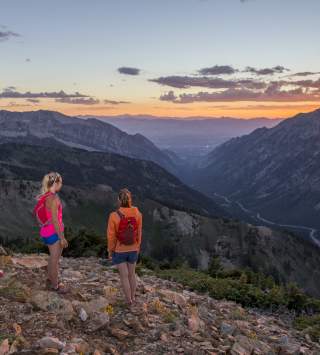 Hiking and Watching a Sunset at Snowbird