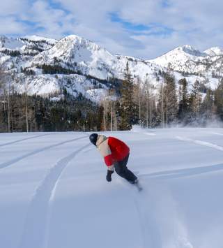 Snowboarding at Brighton Resort, UT.