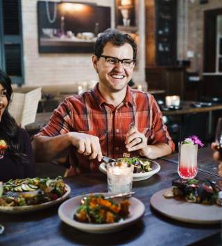 Friends dining at Pallet in Salt Lake