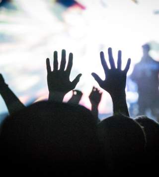 Salt Lake City Concert-goer in the crowd raising their hands