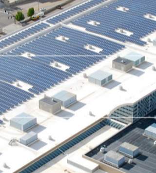 Salt Palace Convention Center Rooftop Solar Panel Array