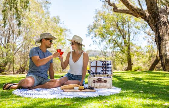 Couple picnicing at Yanchep National Park, Sunset Coast