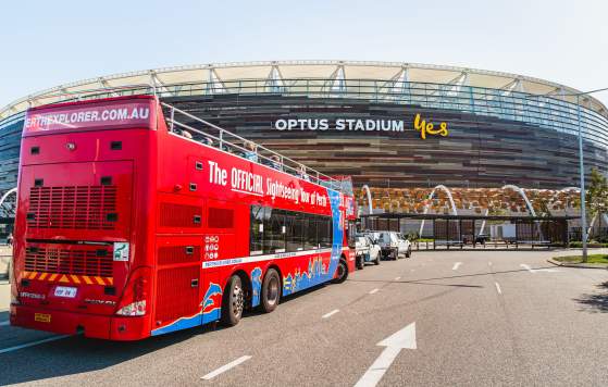 Explore Perth Bus at Optus Stadium, Perth City