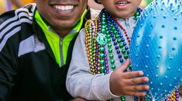 Father and Son Mardis Gras