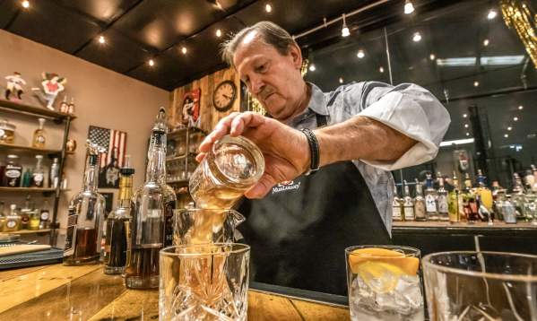 Bartender preparing drink