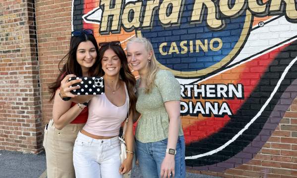 Young women taking selfie