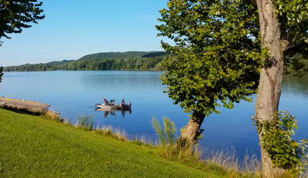 Boat Fishing on the River
