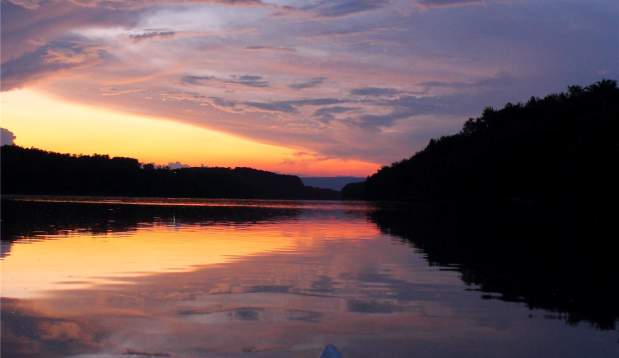 kayaking sunset