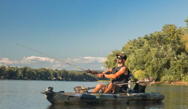 Picture of Vincent Stuter from Anglers Anchor as he sits in a kayak fishing on the beautiful Susquehanna River