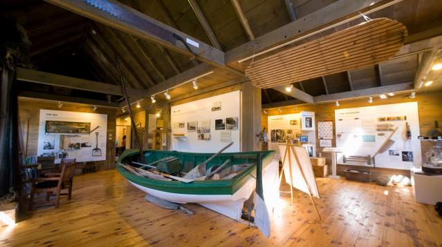 Vintage boat in fishing museum