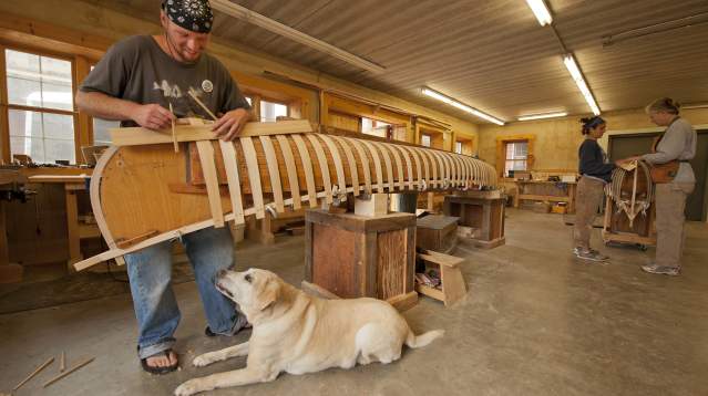 Boat making class at North House Folk School