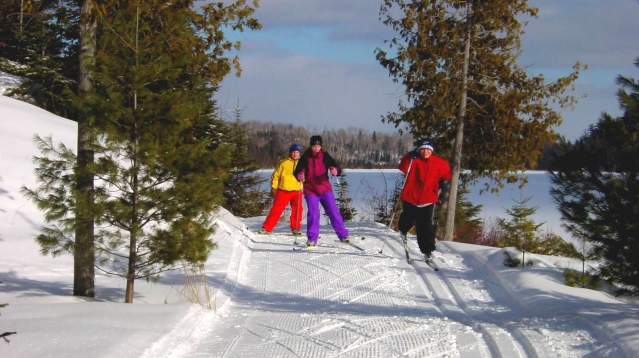 Cross Country Skiers on groomed trail