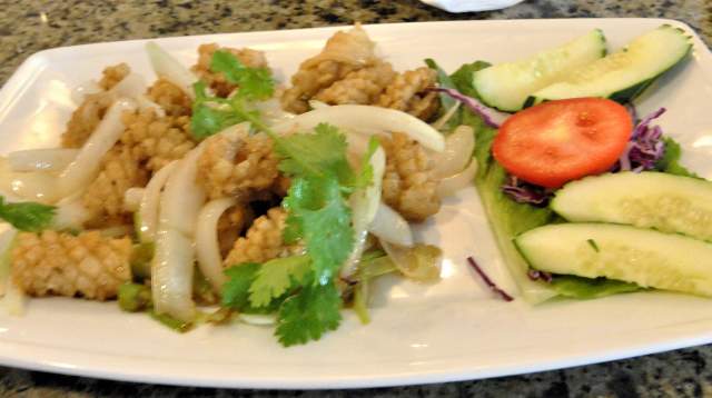 A plate of food from Grilled Ginger, a Vietnamese restaurant in Fayetteville, NC
