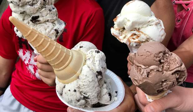 Picture of ice cream cones in hands