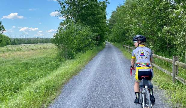 Bina biking on BVRT