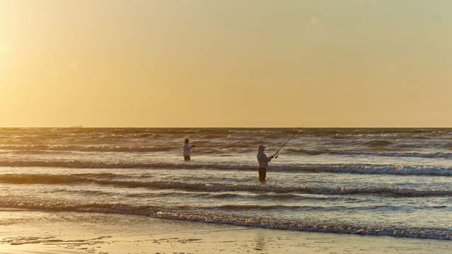 Fishing off the shore