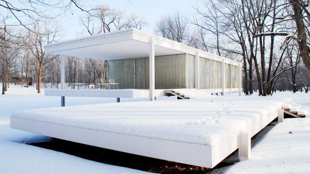Edith Farnsworth House - Winter Scene