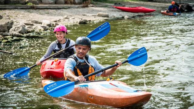Kayaking the Marge Cline Whitewater Course in Yorkville, Illinois - #EnjoyAurora Blog
