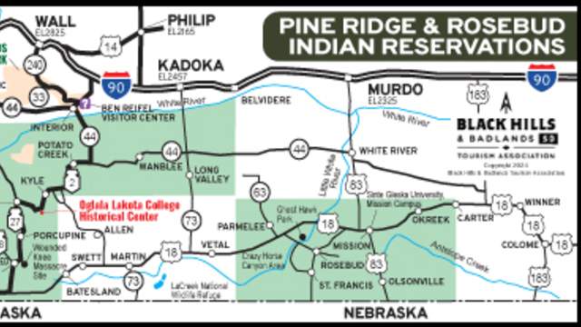 Pine Ridge Attraction Map 2025