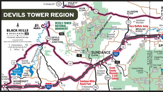Devils Tower attraction map