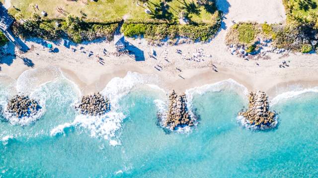 Aerial view of Deerfield Beach, FL