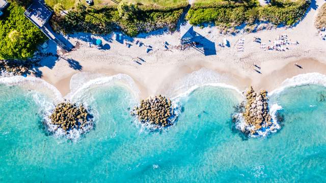 Aerial view of Deerfield Beach in Broward County, Florida